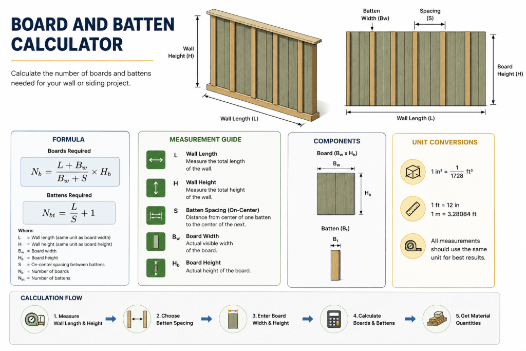 Board & Batten Calculator - Construction Toolkit